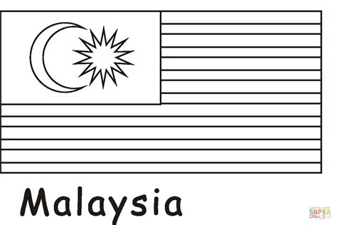 malaysia flag colouring page